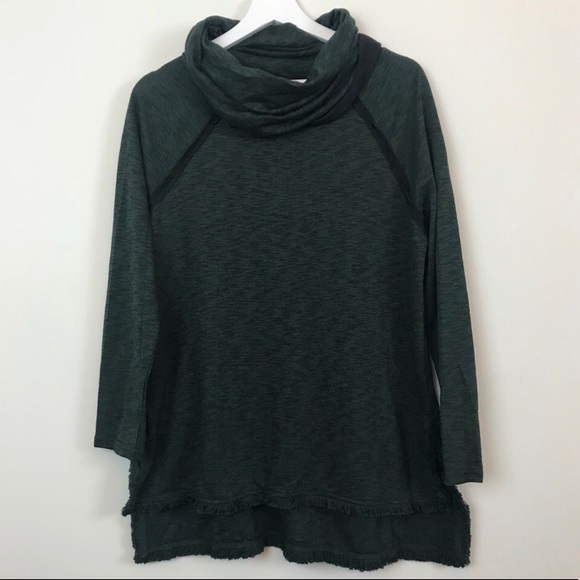 Umgee Sweaters - Hunter Green Cowl Neck Top
